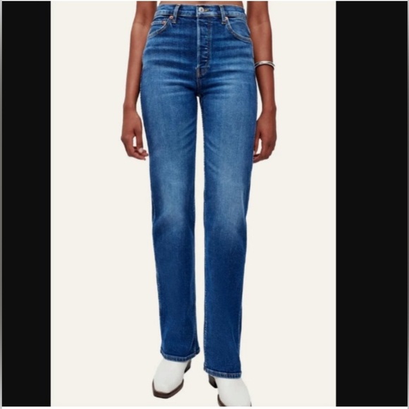 RE/DONE 90s High Rise Loose Jeans in Jetty Blue‎ sz 31 - Picture 1 of 12